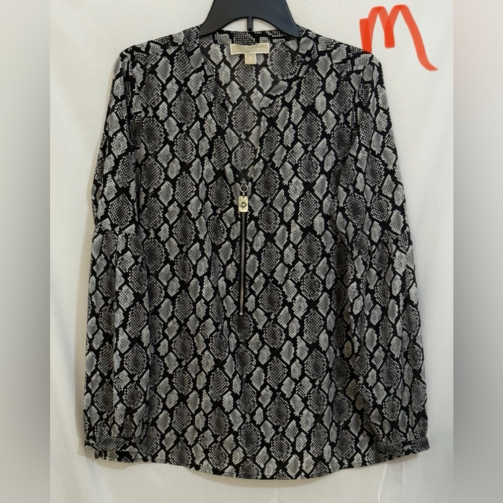 Michael Kors Monochrome Snake Print Blouse